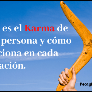 Qué es el karma de una persona y como influye: Portaada de artñiculo sobre el karma. Título del post y en la imagen se presente un boomerang como ícono de lo que es karma, todo se devuelve.