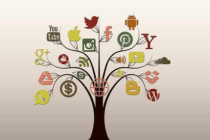 Como influyen las redes sociales en la sociedad arbol del saber Como influyen las redes sociales en la sociedad: Árbol del saber, en cada rama hay un logo de red social